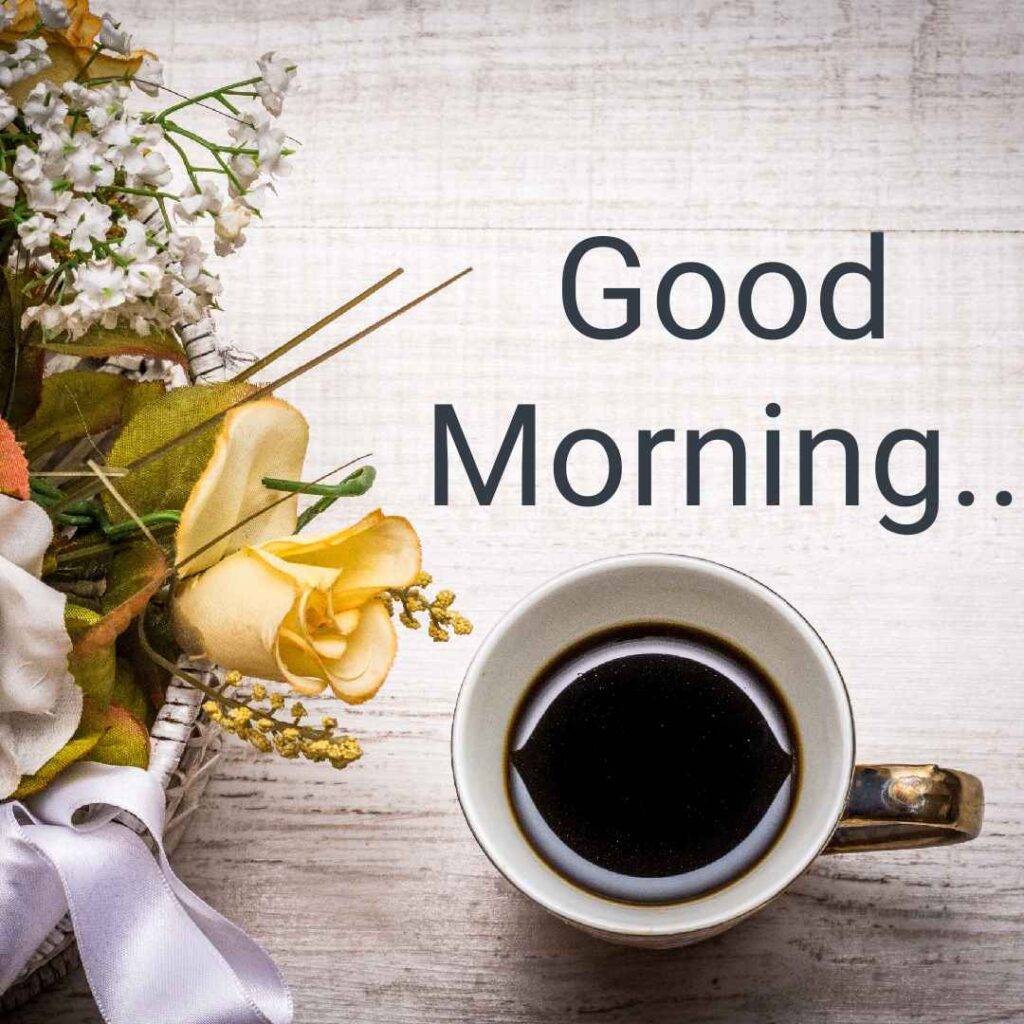 Good Morning Wish Black Coffee Cup