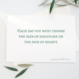 Insprational english quotes about discipline and regret